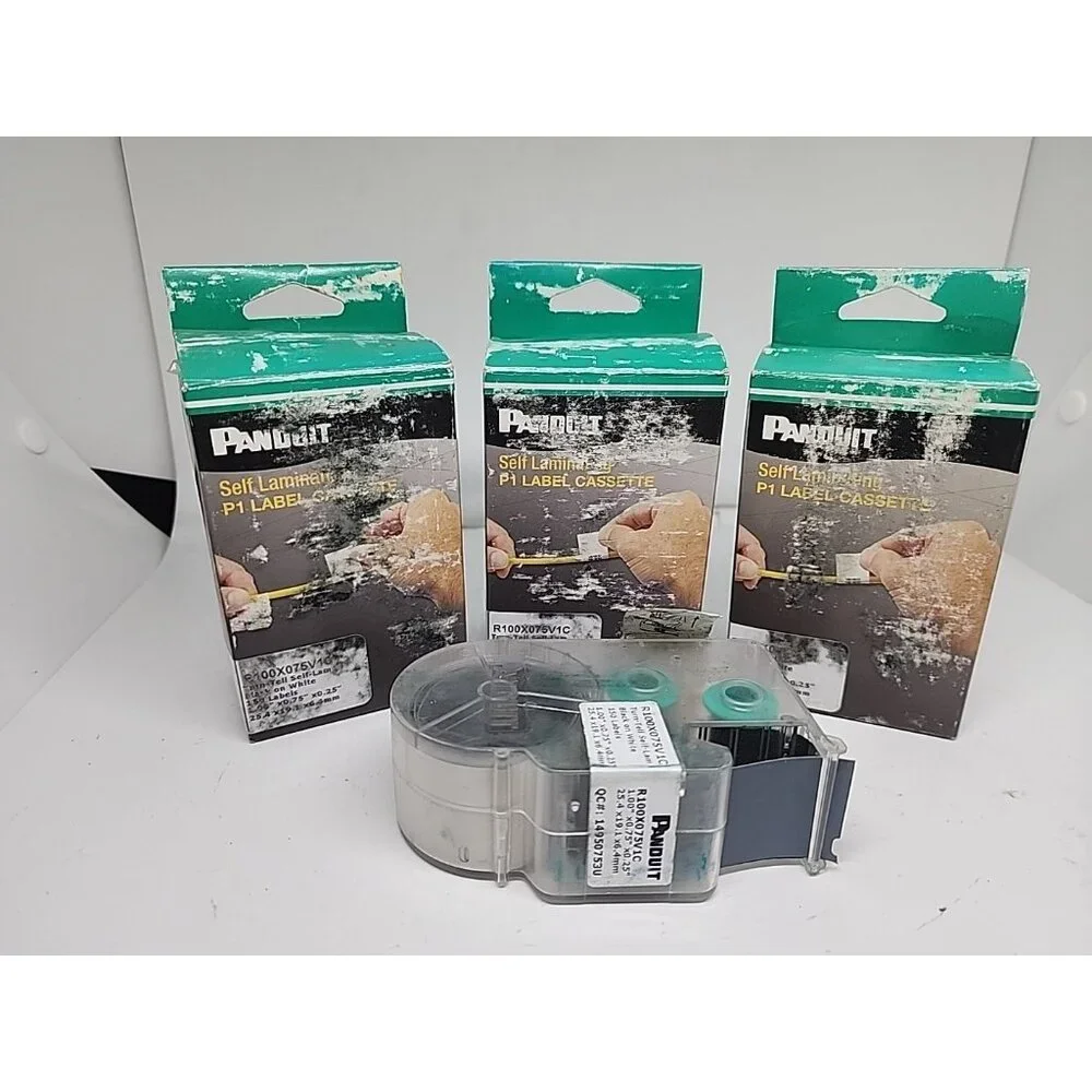 4) Panduit R100X075V1C P1 Cassette Continuous Tape Vinyl 1.0
